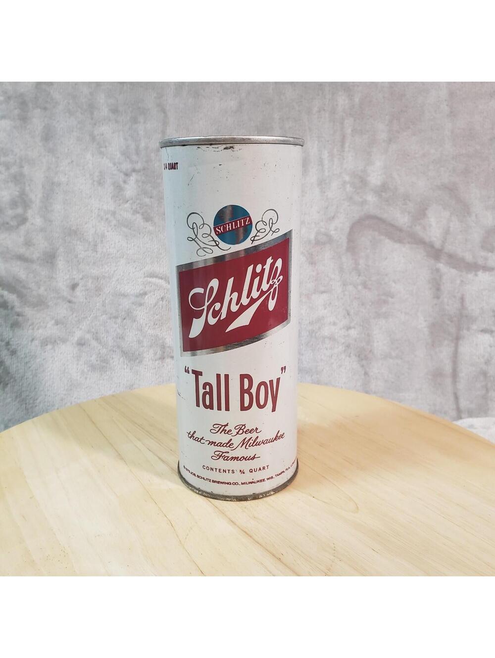 Schlitz Tall Boy Pull Tab Beer Can Vintage Collectible Milwaukee Empty